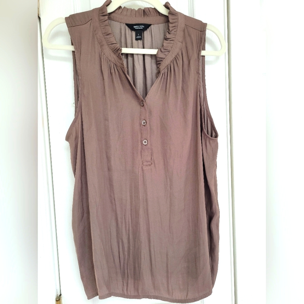 Women's Sleeveless Top in Taupe by Vera Wang